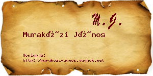 Muraközi János névjegykártya