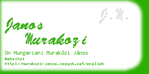 janos murakozi business card